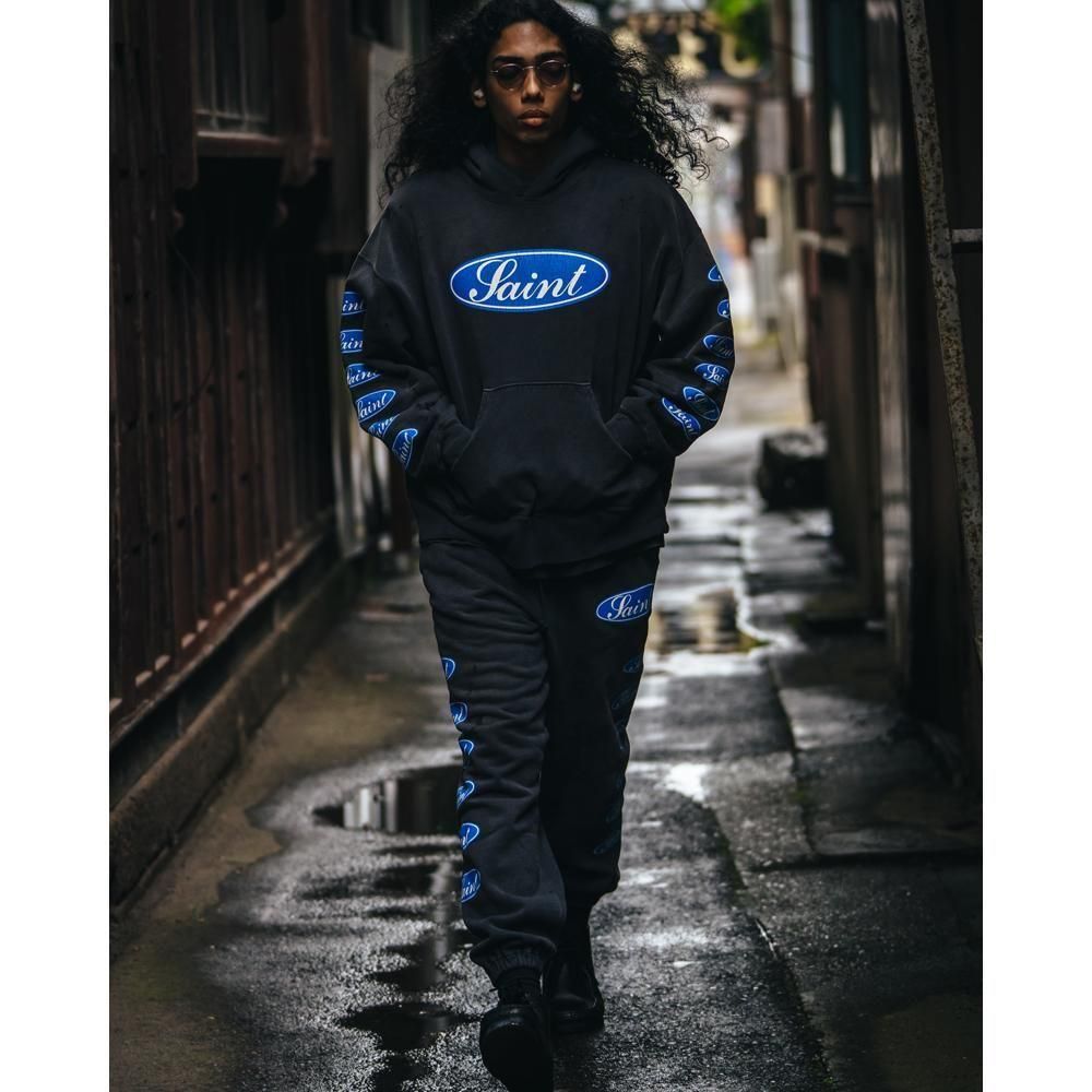 SAINT MXXXXXX | SWEAT PANTS LOVE AMONG / BLACK