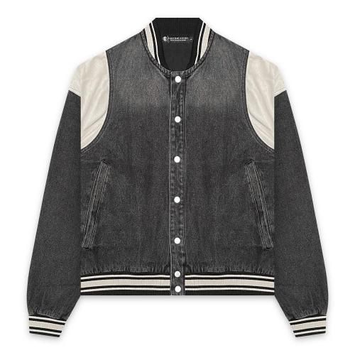 A GOOD BAD INFLUENCE |  DENIM VARSITY JACKET / BLACK