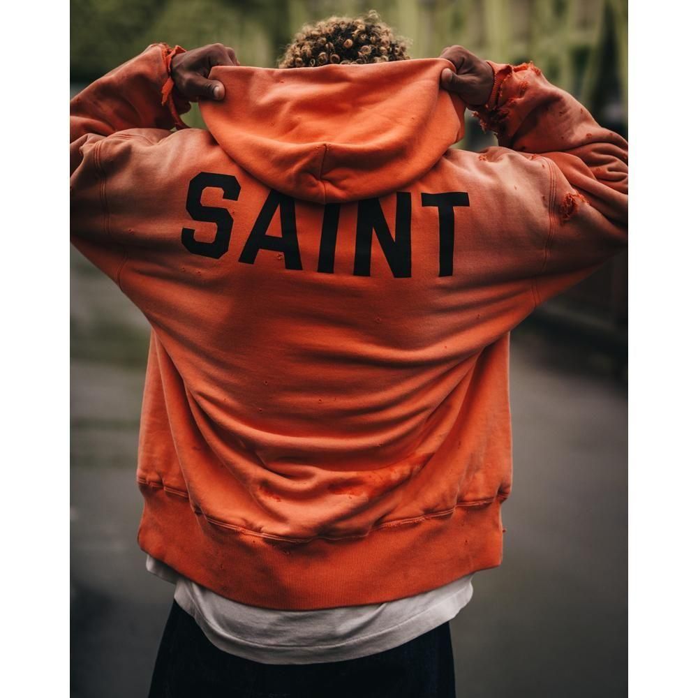 SAINT MXXXXXX | BB_DBL FACE HOODIE SAINT / ORANGE