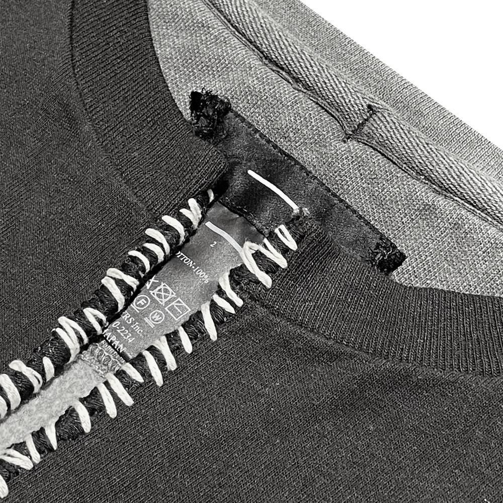 MINUS | BOOTLEG LAYERED CREW SWEAT(A MAN'S SHADOW) / AGED BLACK