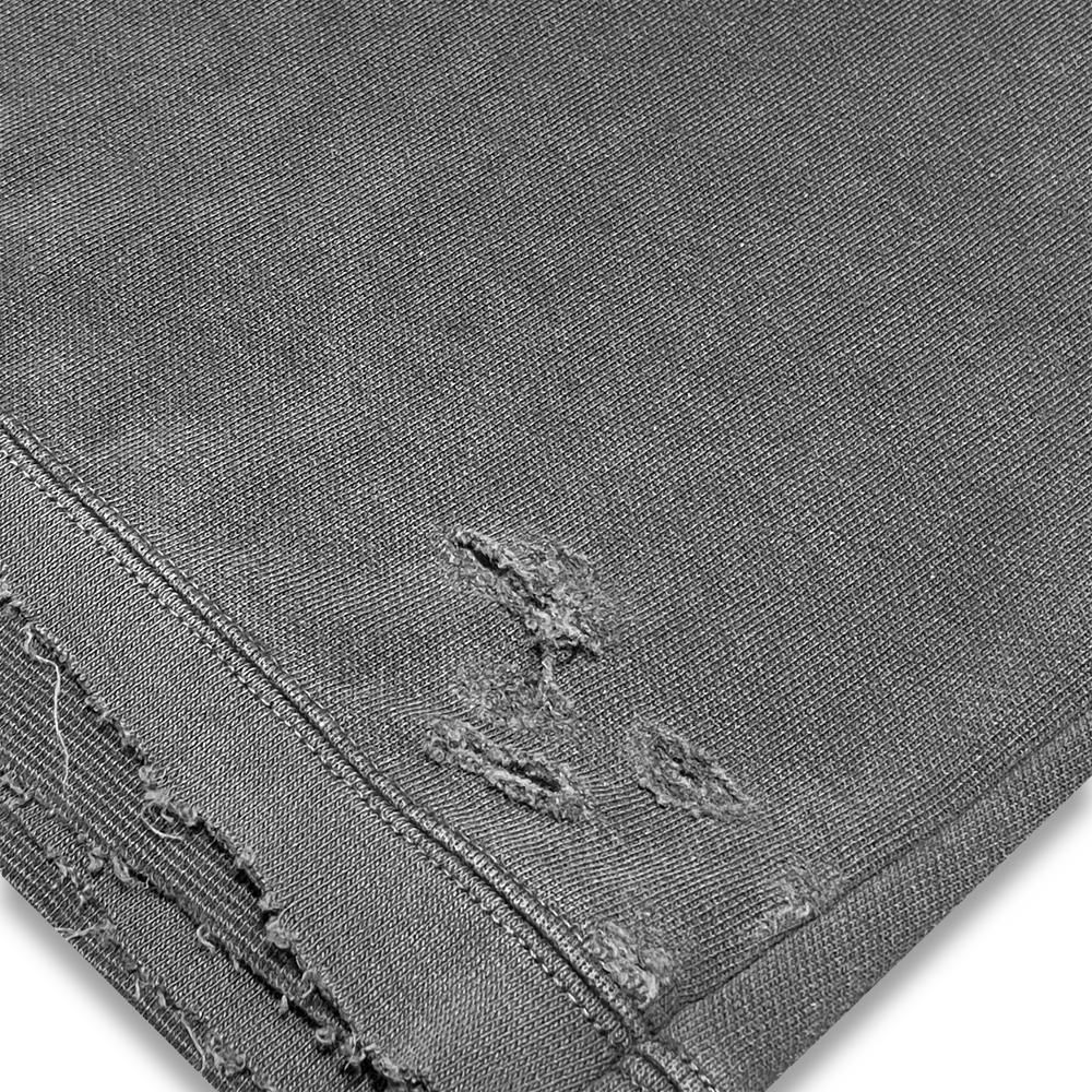 MINUS | BOOTLEG DIY CREW SWEAT WITH DAMAGED(COORDINATE) / AGED BLACK