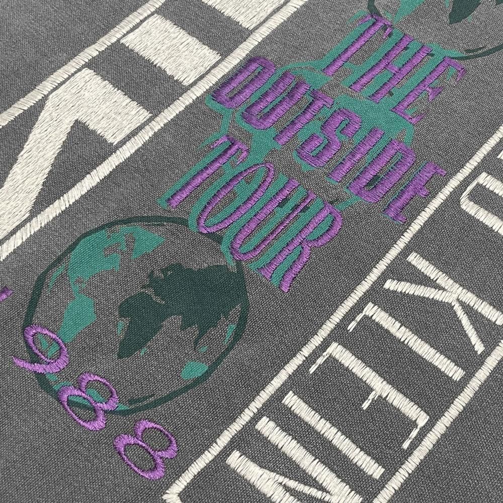 MINUS | BOOTLEG DIY CREW SWEAT WITH DAMAGED(OUTSIDE TOUR) / AGED BLACK