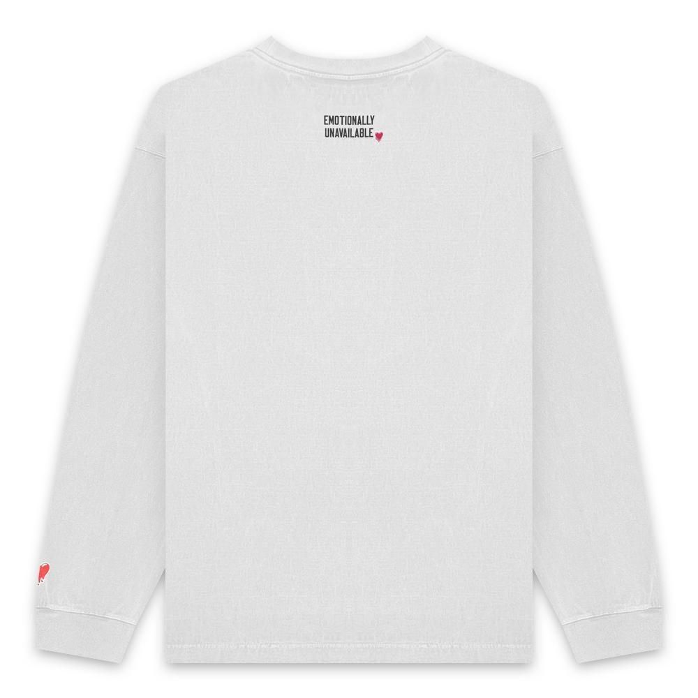 EMOTIONALLY UNAVAILABLE | EU EV BS LOGO LS TEE / WHITE