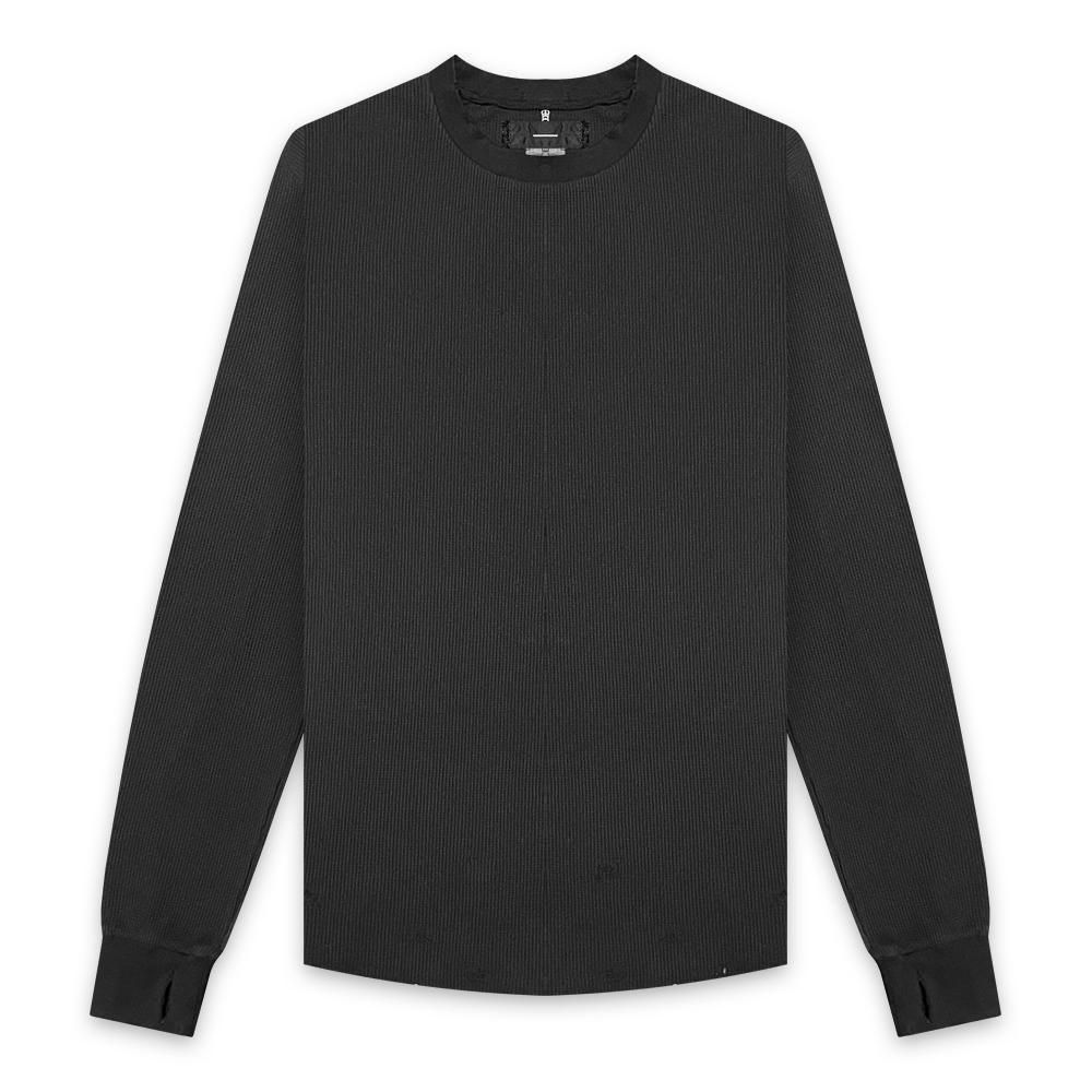 MINUS | COMBAT LONG THERMAL WITH DAMAGED(CLASSIC WAFFLE KNIT) / BLACK