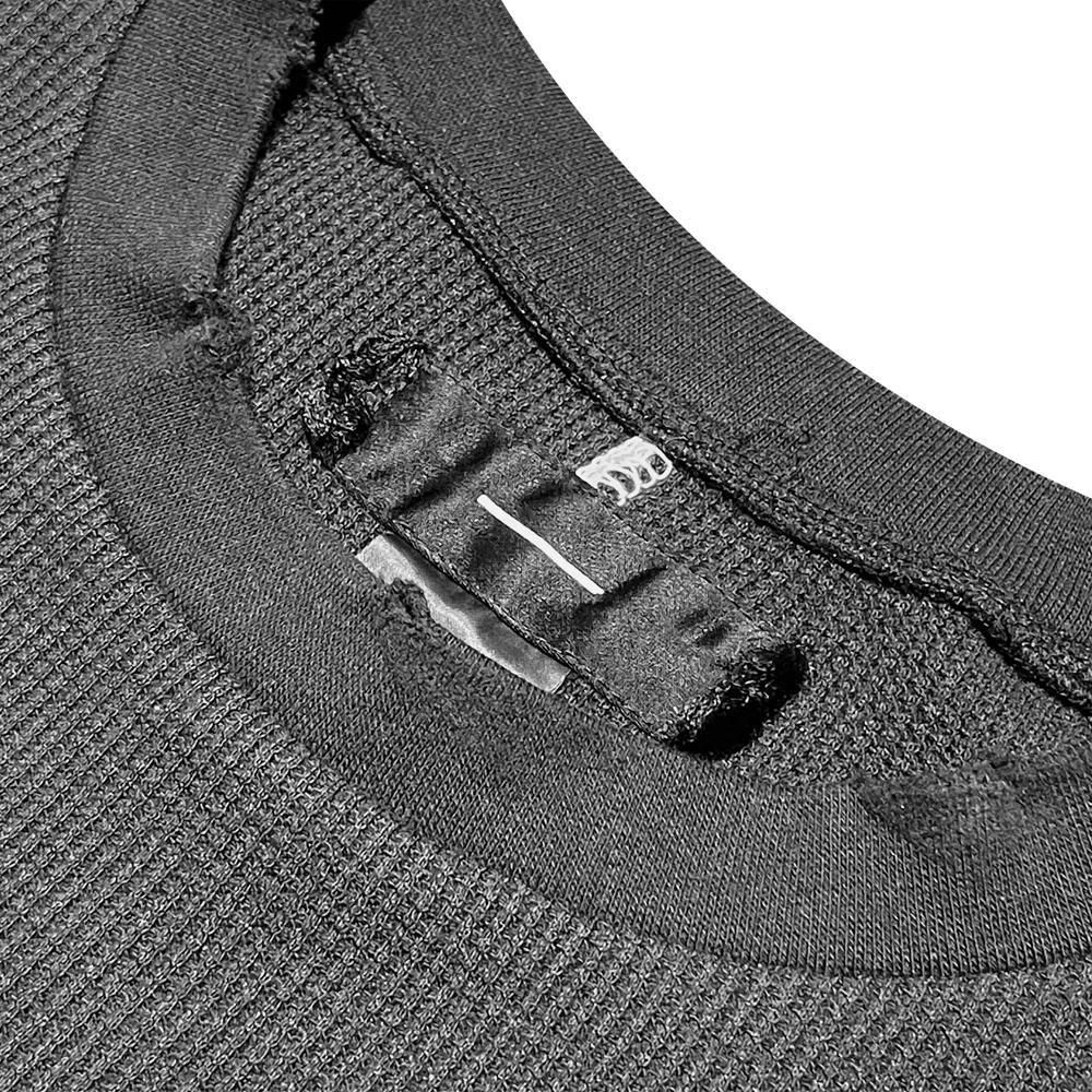MINUS | COMBAT LONG THERMAL WITH DAMAGED(CLASSIC WAFFLE KNIT) / BLACK
