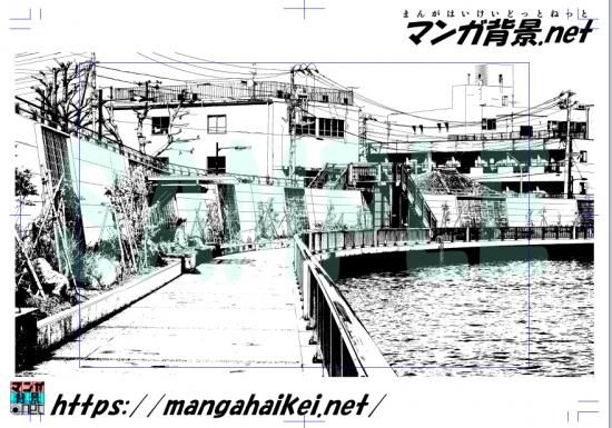 漫画背景 川 中川 トーンなし マンガ背景 Net