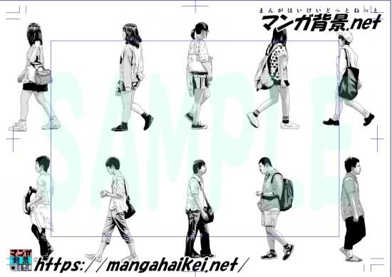漫画背景 人 モブ ウォーカー 男女 夏服 トーンあり 昼 マンガ背景 Net 漫画背景 人 モブ ウォーカー 男女 夏服 トーンあり 昼 マンガ背景 Net