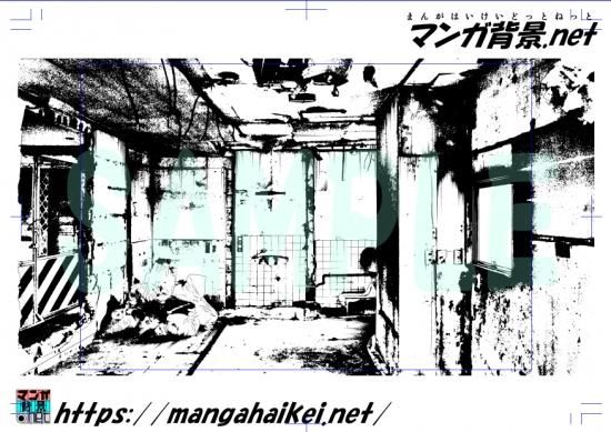 漫画背景 廃ビルt 内観 トーンなし マンガ背景 Net