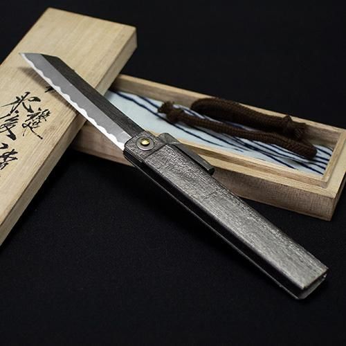 肥後小刀 乱刃 大(錬鉄鍛造 木目仕上)富田修 作 肥後小刀 乱刃 大(錬鉄鍛造 木目仕上)富田修 作