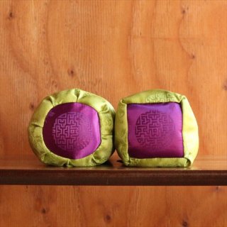 viincollection/サテン枕   黄緑×紫