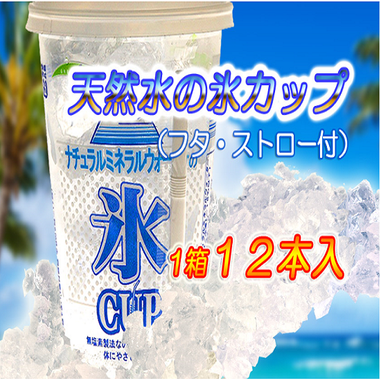 奥大山の麓で採水したナチュラルミネラルウォーターの氷カップ