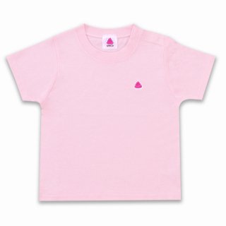 うんこベビーTシャツ ライトピンクxピンク 90