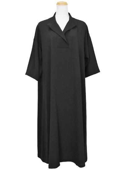 スキッパーシャツワンピース ブラック - 【公式オンライン