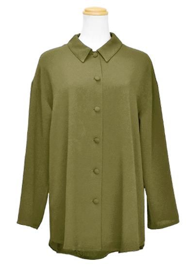 ドロップショルダーシャツブラウス カーキ - 【公式オンライン ドロップショルダーシャツブラウス カーキ - 【公式オンライン