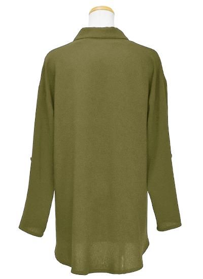ドロップショルダーシャツブラウス カーキ - 【公式オンライン ドロップショルダーシャツブラウス カーキ - 【公式オンライン