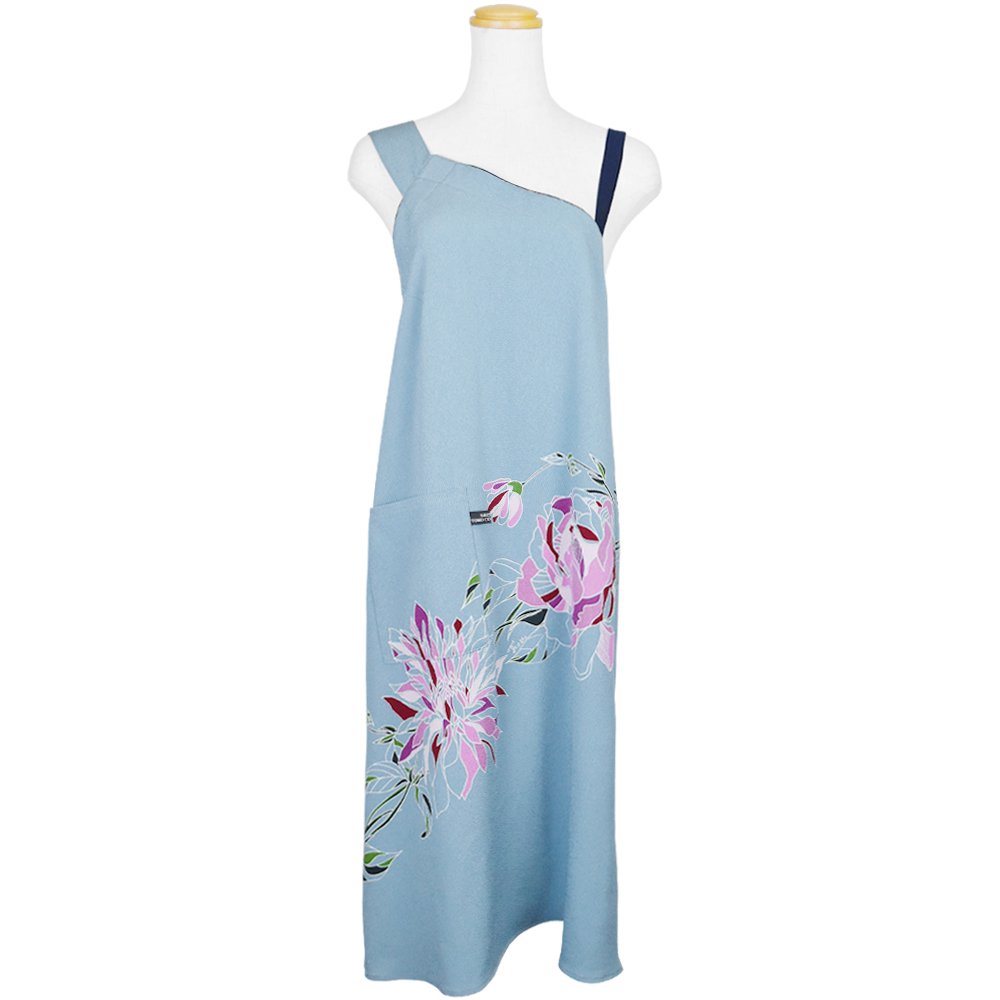 【限定】DRESS APRON Glam flowerペールブルー