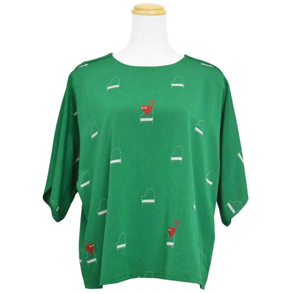 <img class='new_mark_img1' src='https://img.shop-pro.jp/img/new/icons20.gif' style='border:none;display:inline;margin:0px;padding:0px;width:auto;' />40%OFF【nekopiano】ラウンドネックカフススリットプルオーバー　グリーン