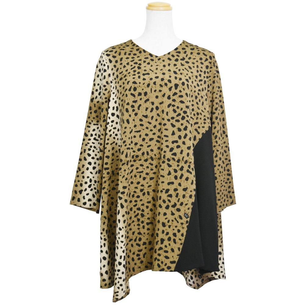 <img class='new_mark_img1' src='https://img.shop-pro.jp/img/new/icons20.gif' style='border:none;display:inline;margin:0px;padding:0px;width:auto;' />10%OFF【Stay gold…】9分袖アシンメトリーヘムパネルチュニック　ゴールド