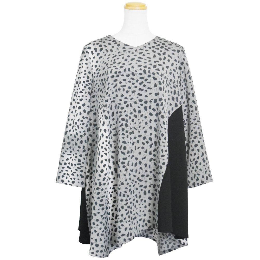 <img class='new_mark_img1' src='https://img.shop-pro.jp/img/new/icons20.gif' style='border:none;display:inline;margin:0px;padding:0px;width:auto;' />10%OFF【Stay gold…】9分袖アシンメトリーヘムパネルチュニック　シルバー