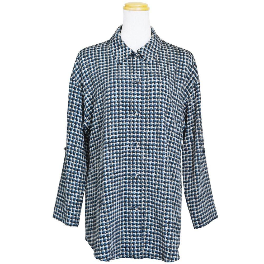 <img class='new_mark_img1' src='https://img.shop-pro.jp/img/new/icons20.gif' style='border:none;display:inline;margin:0px;padding:0px;width:auto;' />20%OFF【Trad stitch】長袖ロールアップシャツ　ブルー×ブラウン