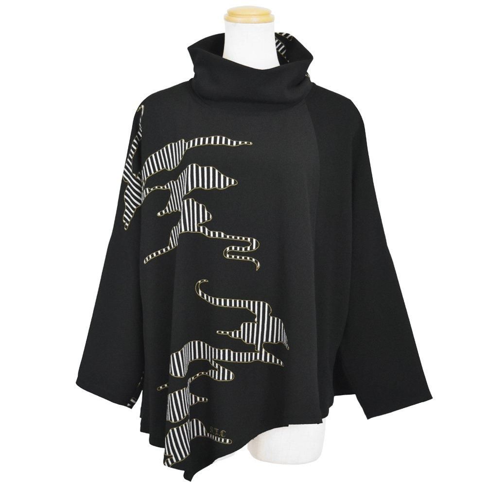 10%OFF【kumonotone】9分袖ルーズネックパネルプルオーバー