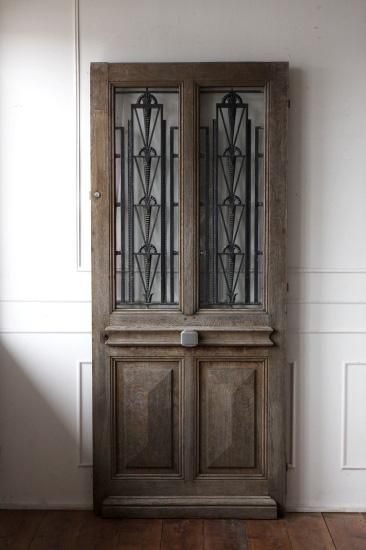 鋳鉄とガラス窓の木製ドア - L'atelier Brocante / ラトリエブロカント