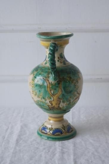 スペイン陶器 バレンシア・ベンリョック 手書きの壺