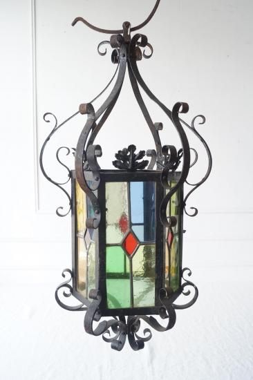 フランスアンティーク風ステンドランプステンドガラスブロカント