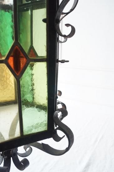 フランスアンティーク風　ステンドランプ　ステンドガラス　ブロカント フランスアンティーク風ステンドランプステンドガラスブロカント