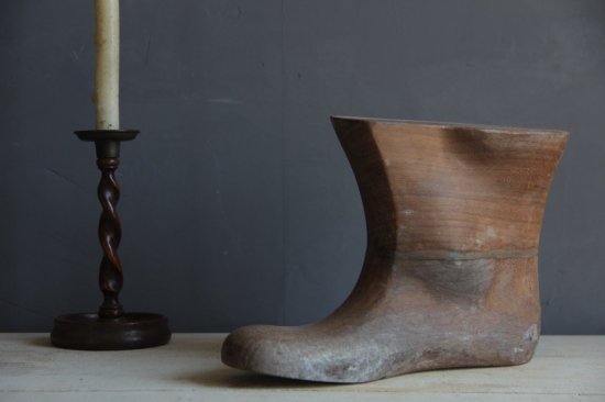 古い木製靴型 片足
