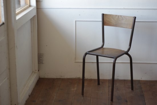 鉄フレームの木椅子 タイプ�-A