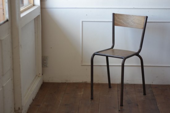 鉄フレームの木椅子 タイプ�-B