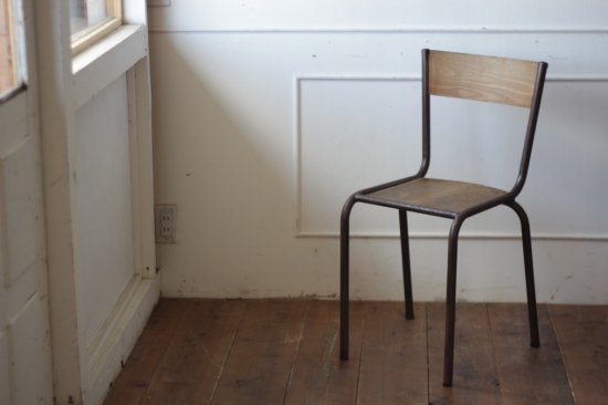鉄フレームの木椅子 タイプ�-C