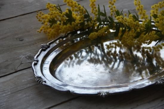 オーバルトレー シルバー S / Oval Tray - silver small | 炭谷