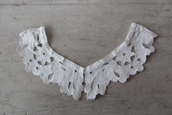 フランスアンティークレース　手刺繍　ベビー　子供用　レース襟 フランスアンティークレース 手刺繍 ベビー 子供用 レース襟