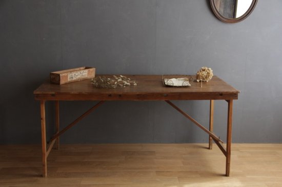 シンプルな木製折り畳みテーブルA - L'atelier Brocante / ラトリエ 