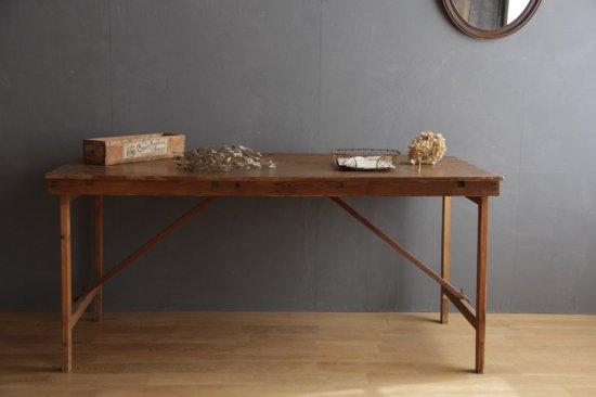 シンプルな木製折り畳みテーブルA - L'atelier Brocante / ラトリエ