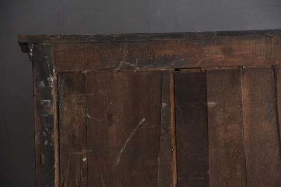 黒ペイントのガラス扉キャビネット／木製収納棚 - L'atelier