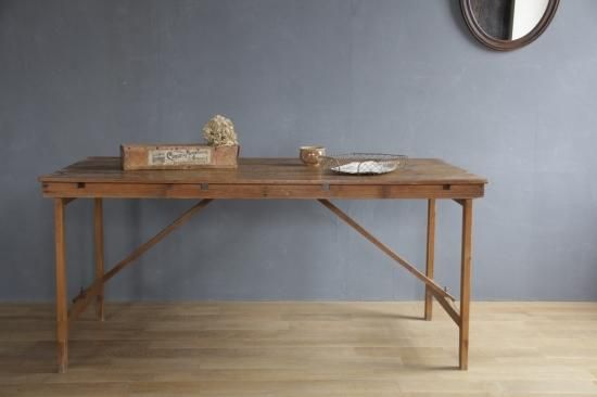 く日はお得♪ シンプルな木製折り畳みテーブルB Brocante L'atelier - テーブル・チェア・ハンモック