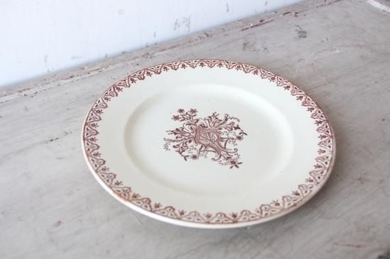 ももりん♡フランスアンティーク サラン窯 天使と鳥が愛らしいプレートA他 フランスアンティーク サラン窯 天使と鳥が愛らしいプレートB