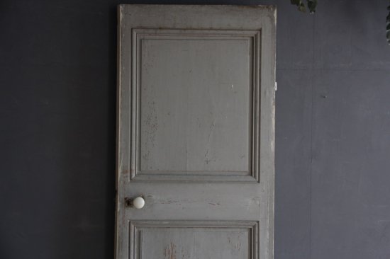 フランスアンティーク ブルーグレーと白の室内ドア - L'atelier