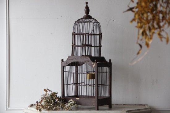 木製 アンティークバードケージ 鳥かご - L'atelier Brocante 