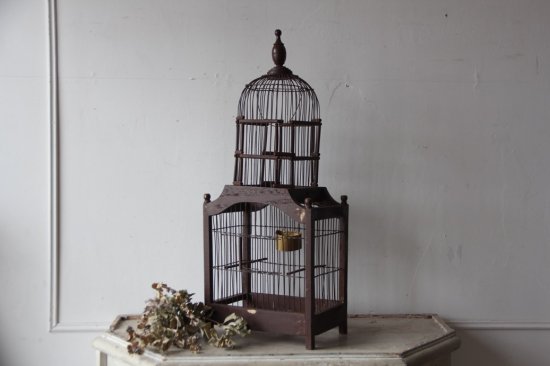 木製 アンティークバードケージ 鳥かご - L'atelier Brocante