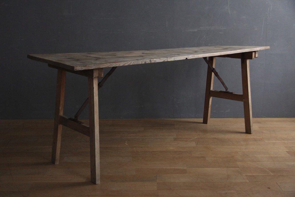 フランスアンティーク 木製 折りたたみアトリエテーブル - L'atelier