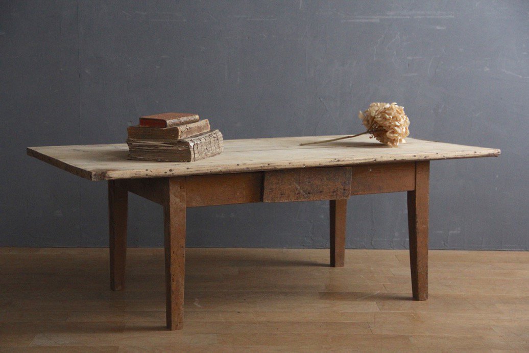 フランスアンティーク 木製ローテーブル - L'atelier Brocante