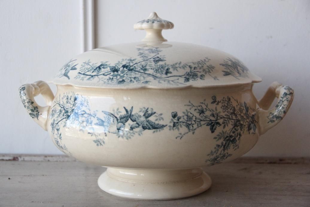 最新作の ”CRONSTADT”小鳥と草花 LONGWY スーピエール L'atelier - アンティーク雑貨
