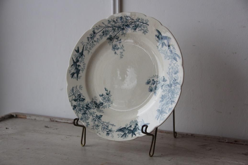 LONGWY ”CRONSTADT”小鳥と草花 平皿 (sold out -A.B.F.H.L.O