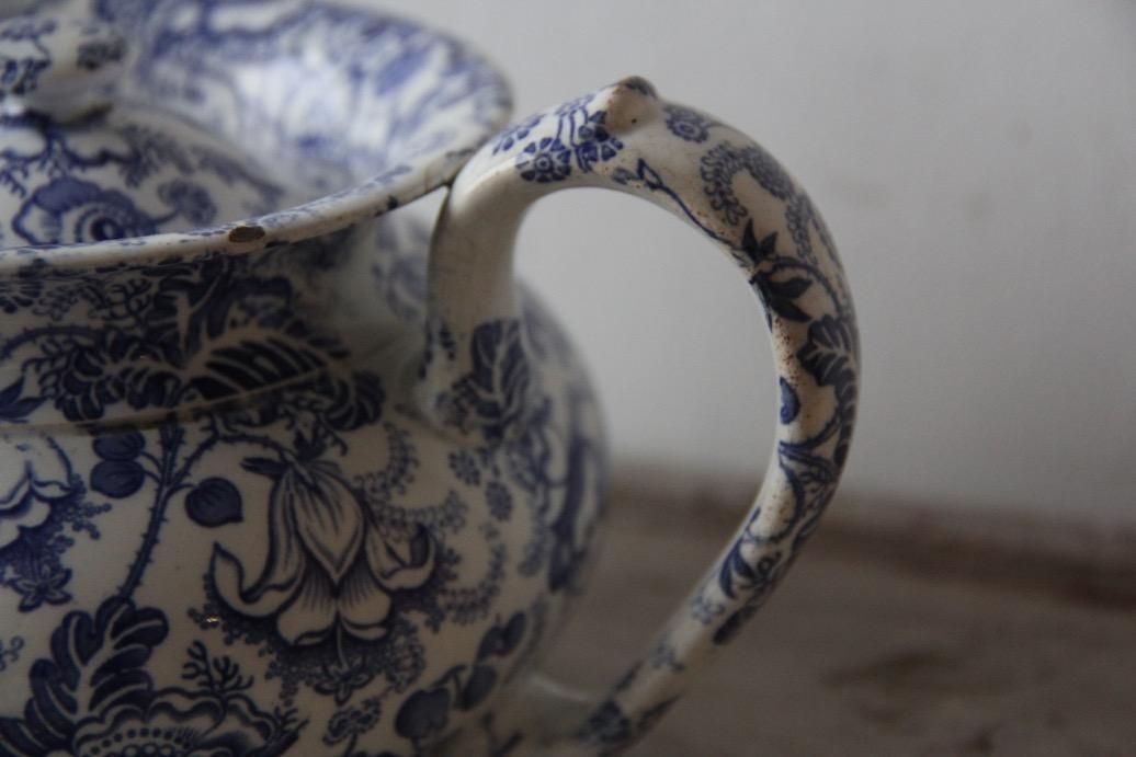 ボルドー窯 DAVID JOHNSTON 青絵付 ティーポット - L'atelier