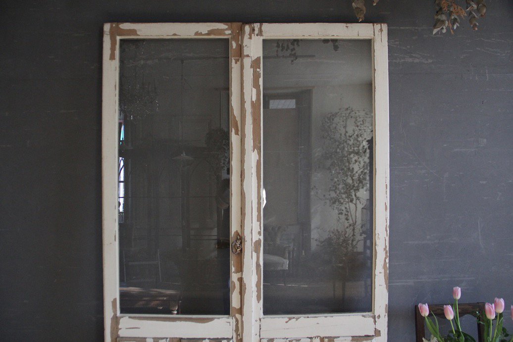 hold】フランスアンティーク 白ペイントの木製ドア - L'atelier 