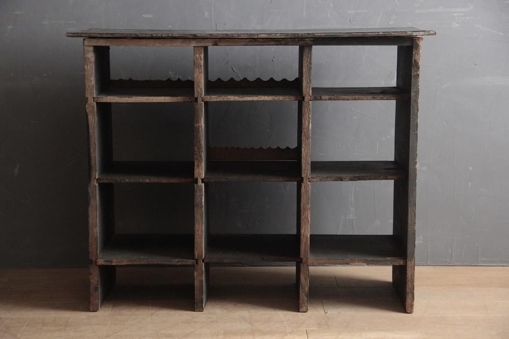 フランスアンティーク 黒の木製棚 - L'atelier Brocante
